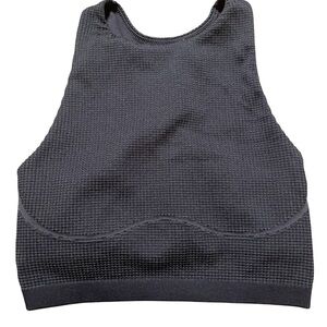 🌹Aerie xtra high neck seamless Black Textured Bra